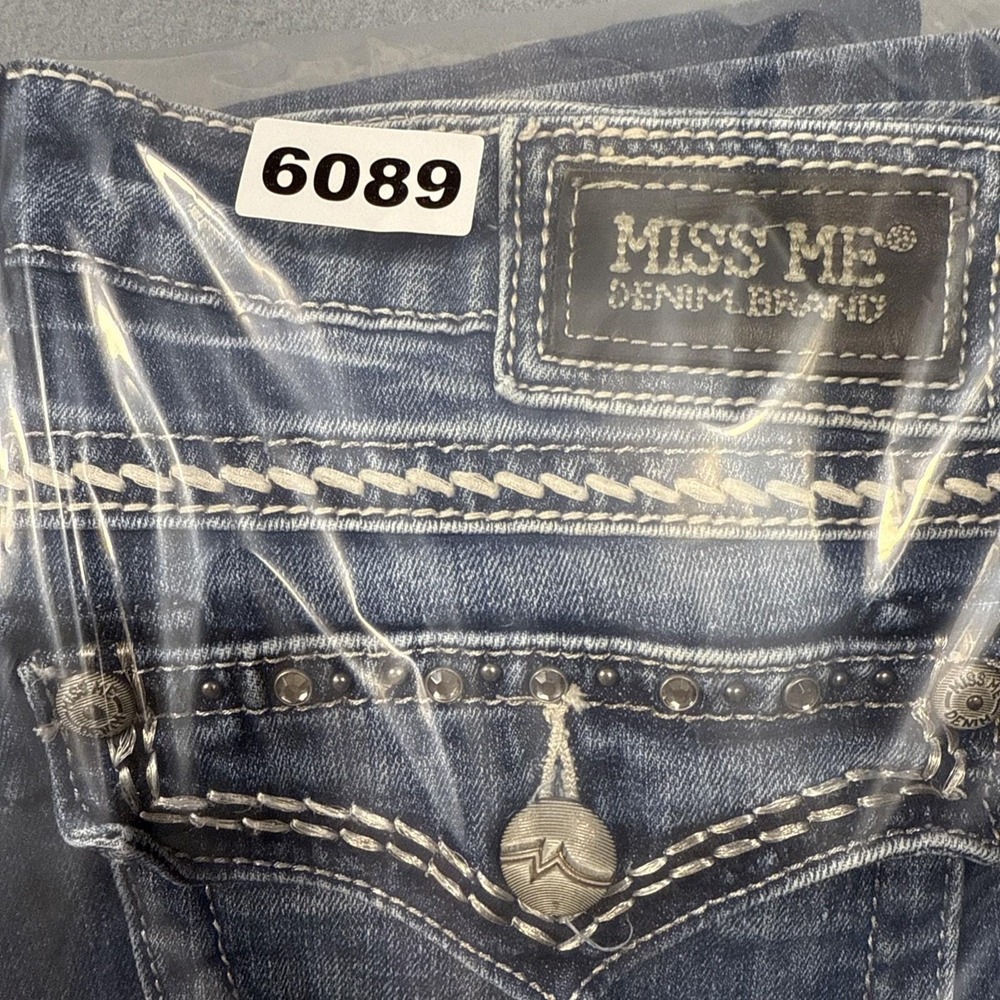 Miss Me jeans womens 33 eASY boot stretch jE1049EX embellished tHICK sTITCH - Picture 12 of 12